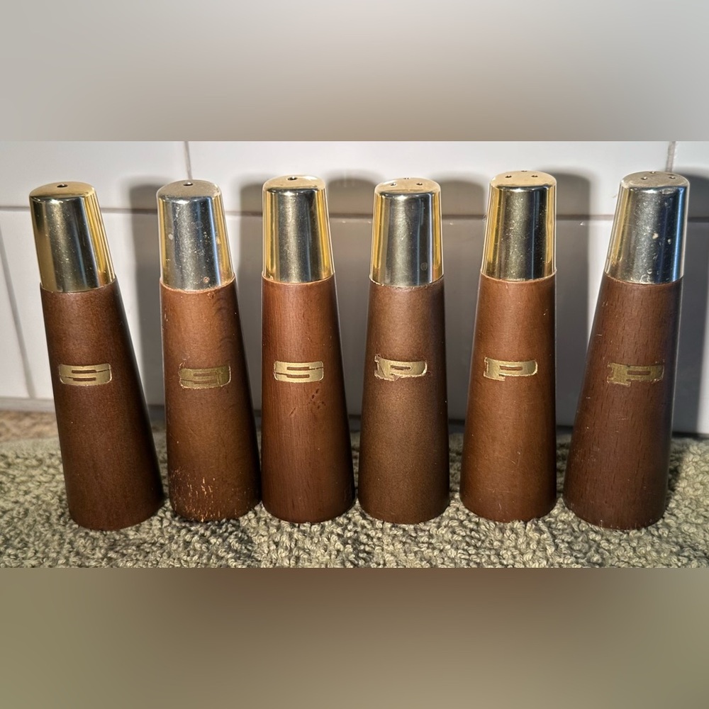 MCM Wooden Salt and Pepper 3 pairs lot